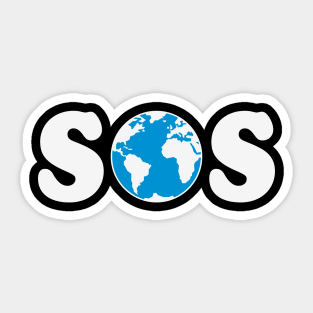 SOS – Earth Overshoot Day / Climate Change (White / 2C) Sticker